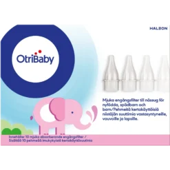 OtriBaby pehmeä kertakäyttöinen niistäjän suutin vastasyntyneille, vauvoille ja lapsille 10 kpl