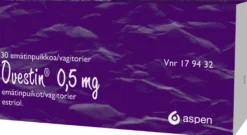 OVESTIN 0,5 mg -emätinpuikot - eri kokoja