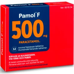 Pamol F 500 mg -suussa hajoavat tabletit 12 kpl, mustaherukanmakuinen