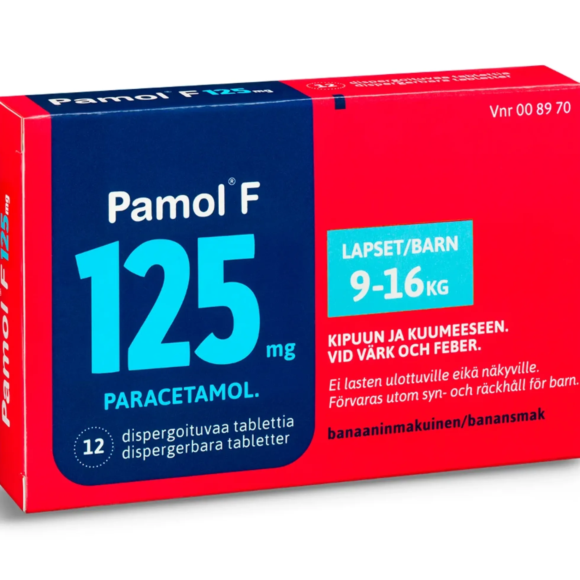 Pamol F 125 mg -suussa hajoavat tabletit 12 kpl, banaaninmakuinen