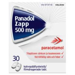 Panadol Zapp 500 mg -tabletit eri kokoja