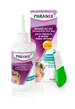 Paranix shampoo päätäiden hoitoon 200 ml -pakkaus sisältää täikamman