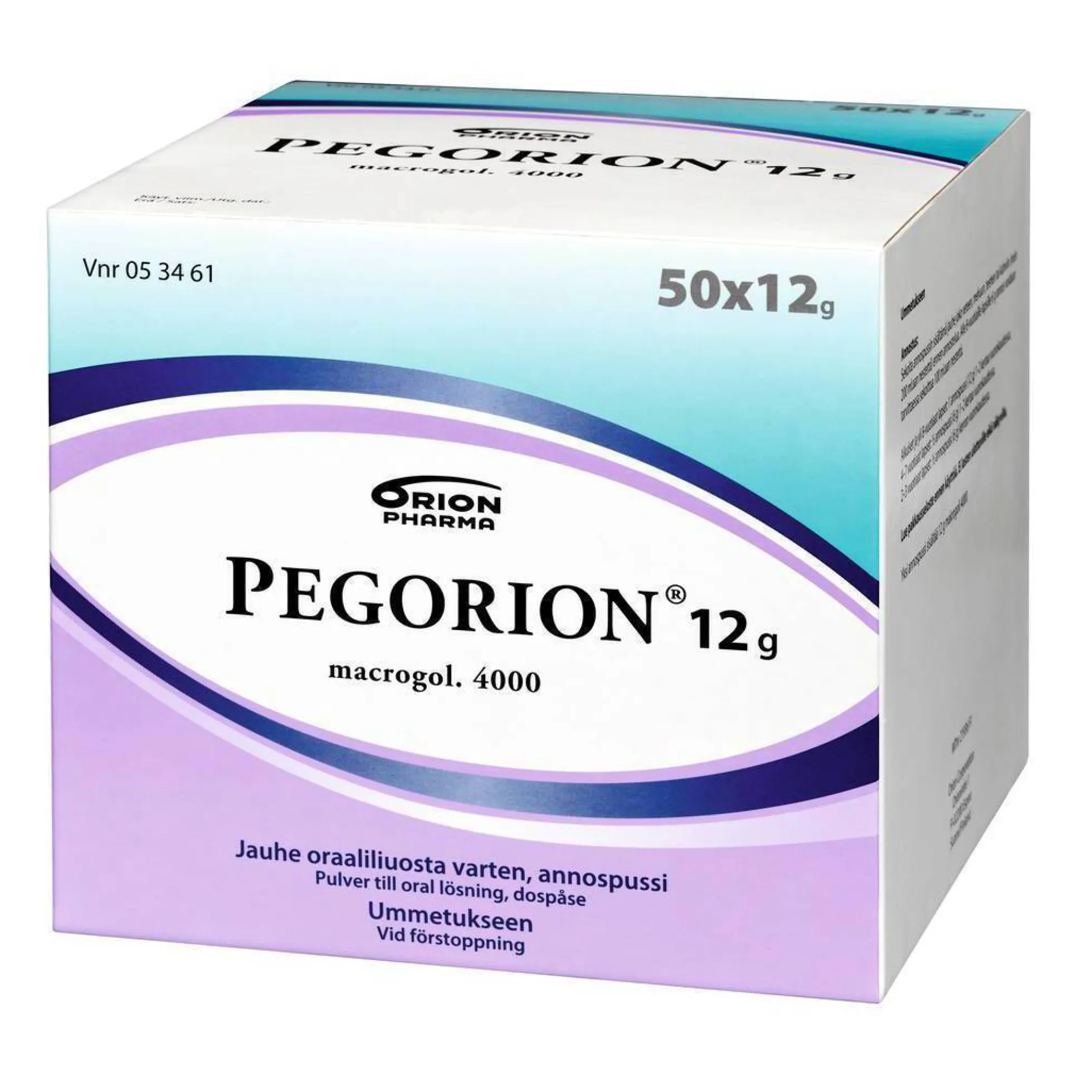 PEGORION 12 g ummetuslääke jauheena annospusseissa - eri kokoja