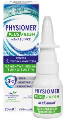 Physiomer Plus Fresh nenäsuihke tukkoiselle nenälle 20 ml
