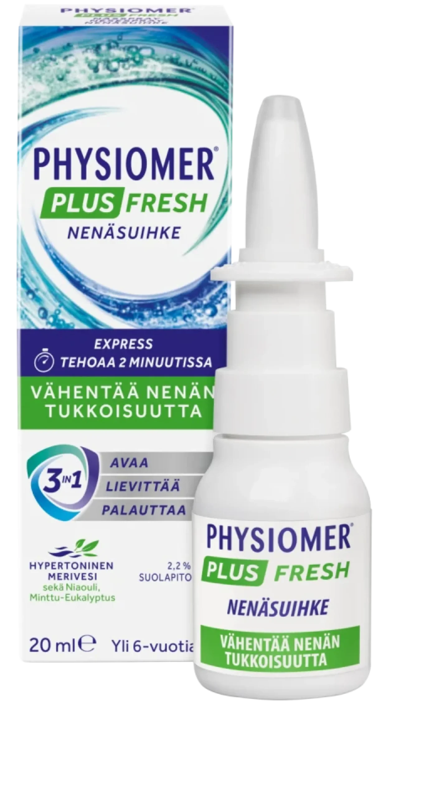 Physiomer Plus Fresh nenäsuihke tukkoiselle nenälle 20 ml