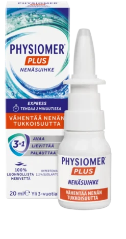 Physiomer Plus 20 ml - nenäsuihke tukkoiselle nenälle