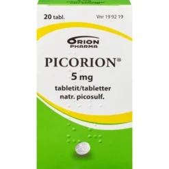 Picorion 5 mg tabletit ummetuksen hoitoon - eri kokoja