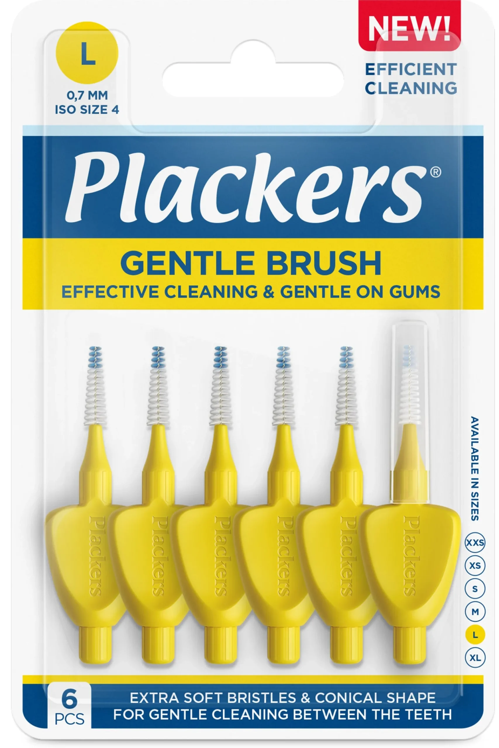 Plackers Gentle Brush L 0.7 mm hammasväliharja 6 kpl