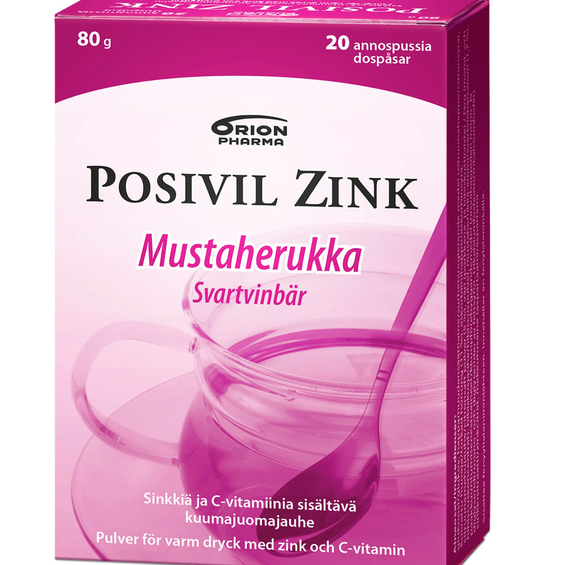 Posivil Zink Mustaherukka kuumajuomajauhe 20 pss