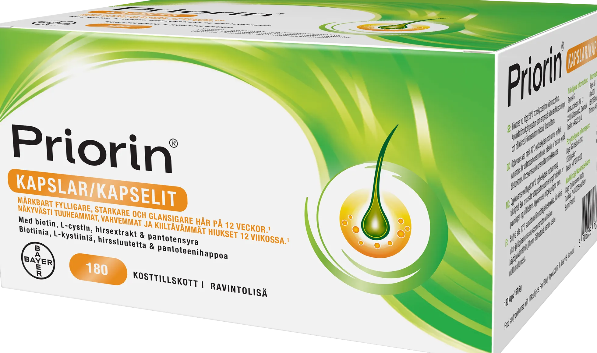 Priorin hiusravinne 180 kapselia + Priorin shampoo kaupan päälle!