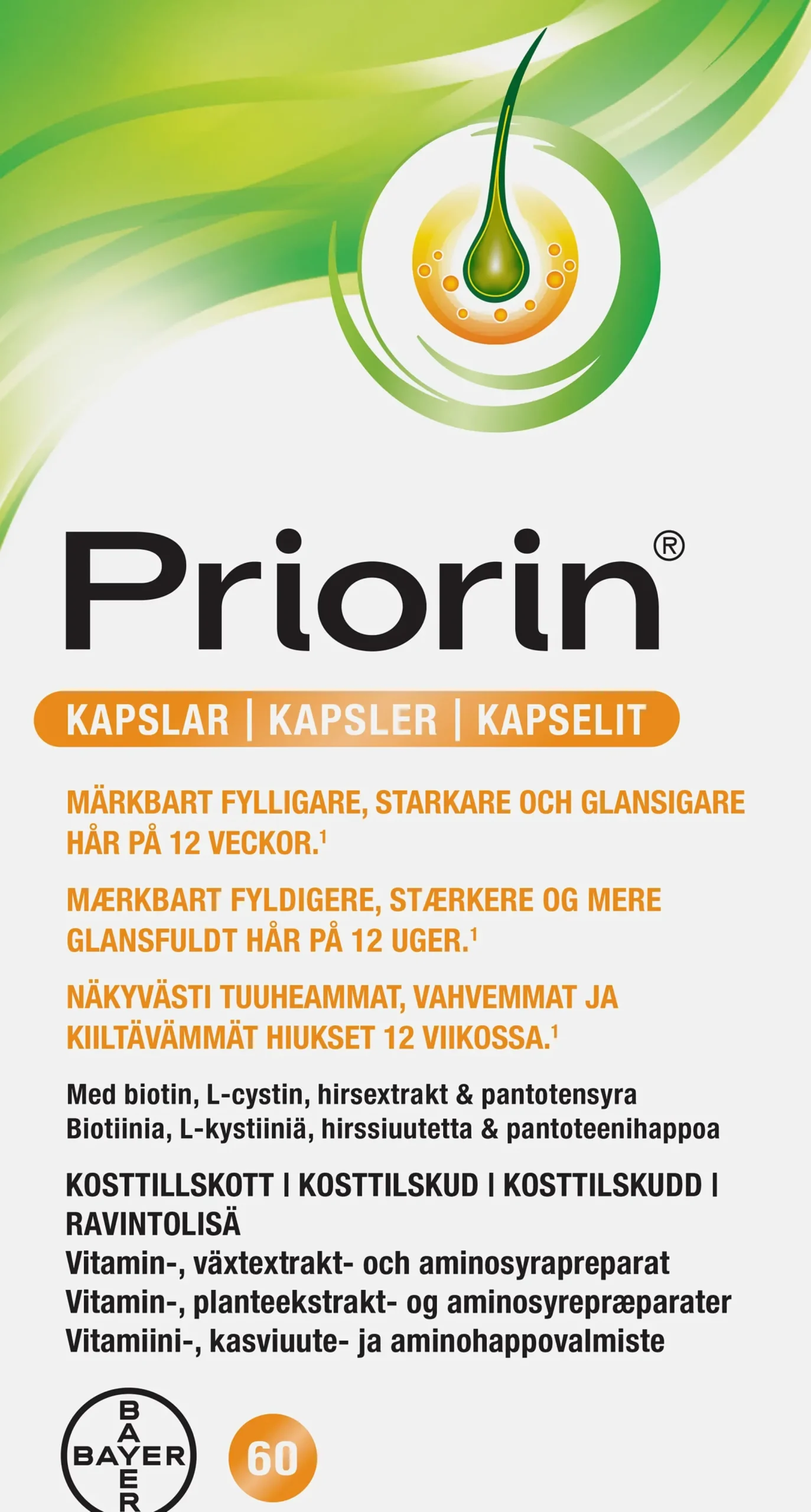 Priorin -hiusravinne 60 tai 120 kapselia