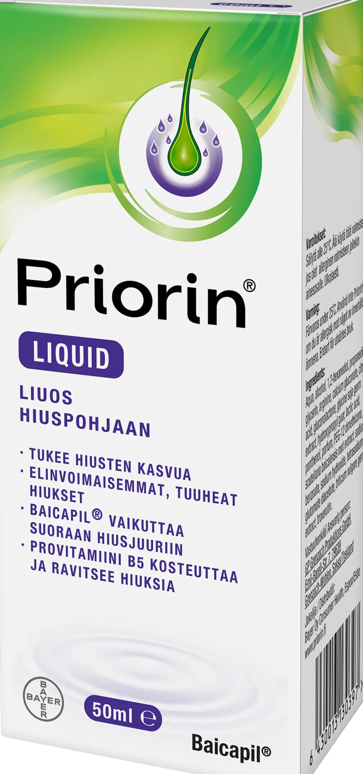 PRIORIN LIUOS hiuspohjaan 50 ml