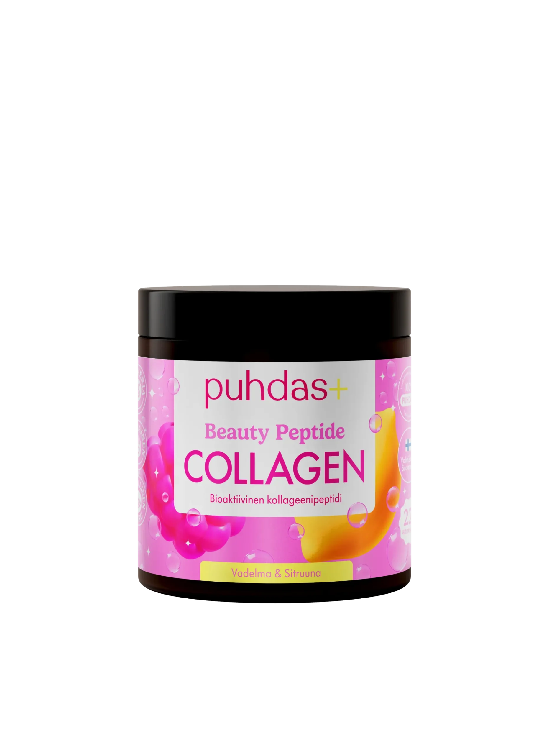 Puhdas+ Beauty Kollageenijauhe Vadelma-Sitruuna 80 g