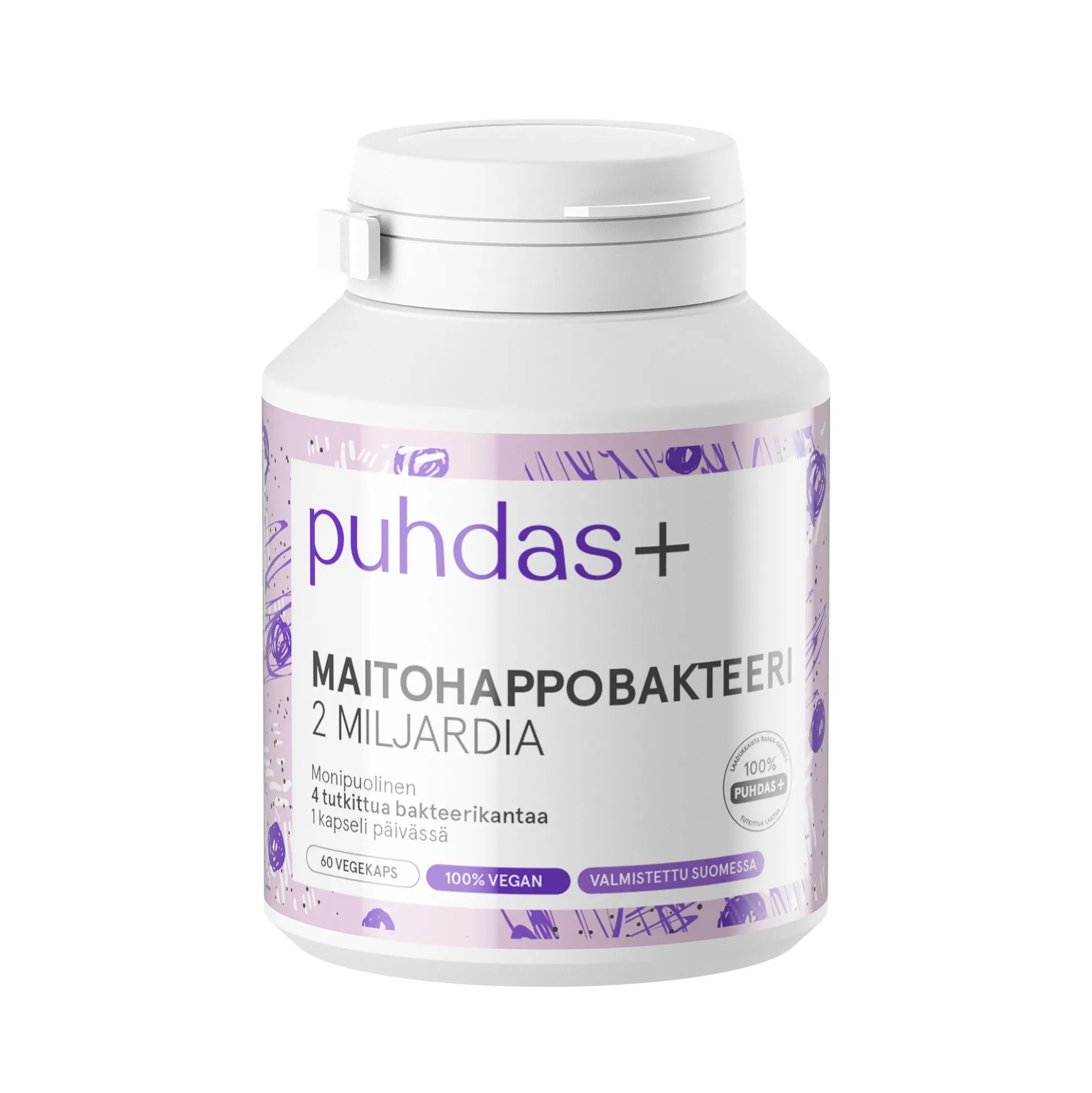 Puhdas+ Maitohappobakteeri 2 miljardia 60 kapselia