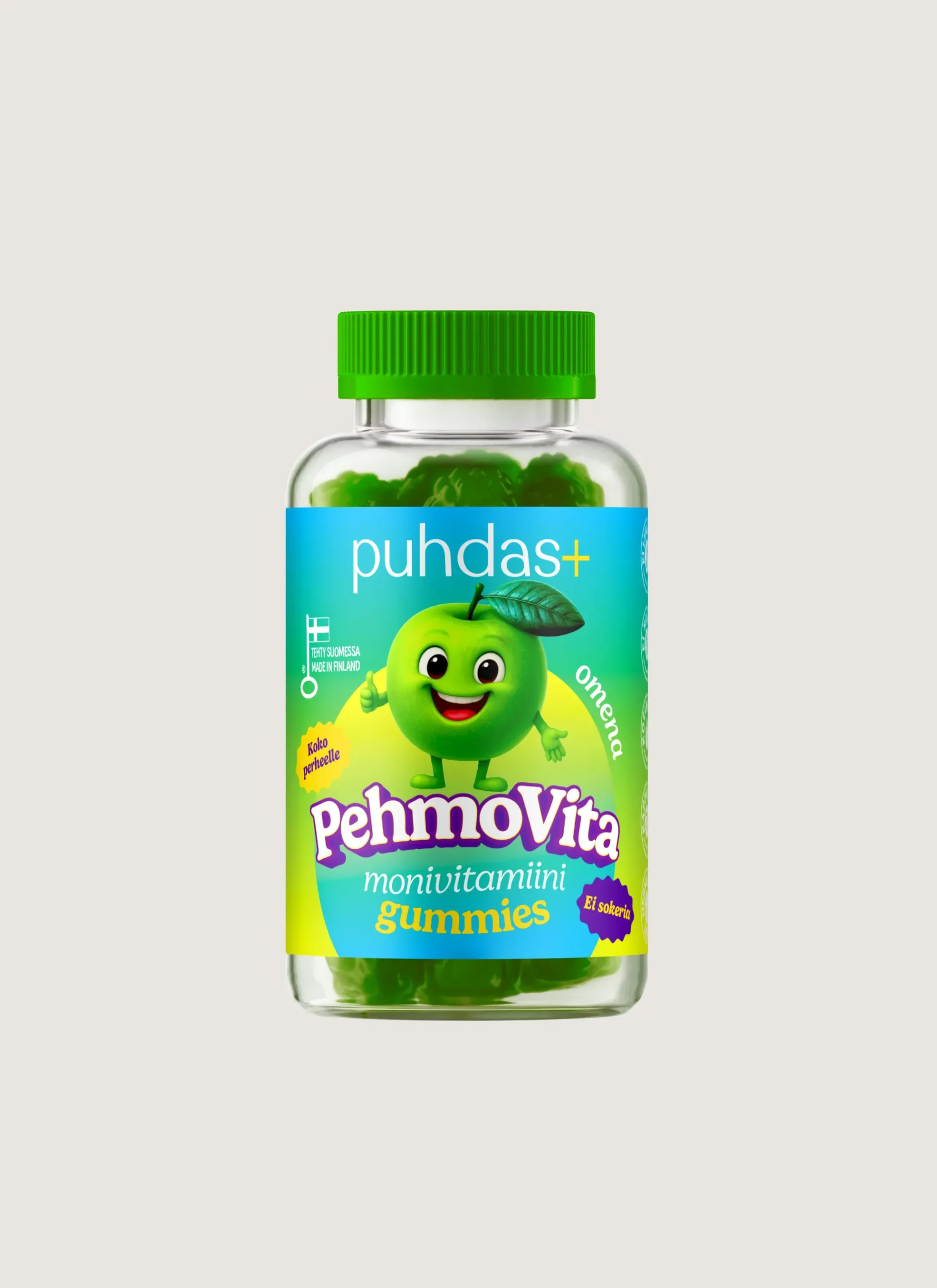 Puhdas+ PehmoVita monivitamiini Omena Gummies 75 kpl
