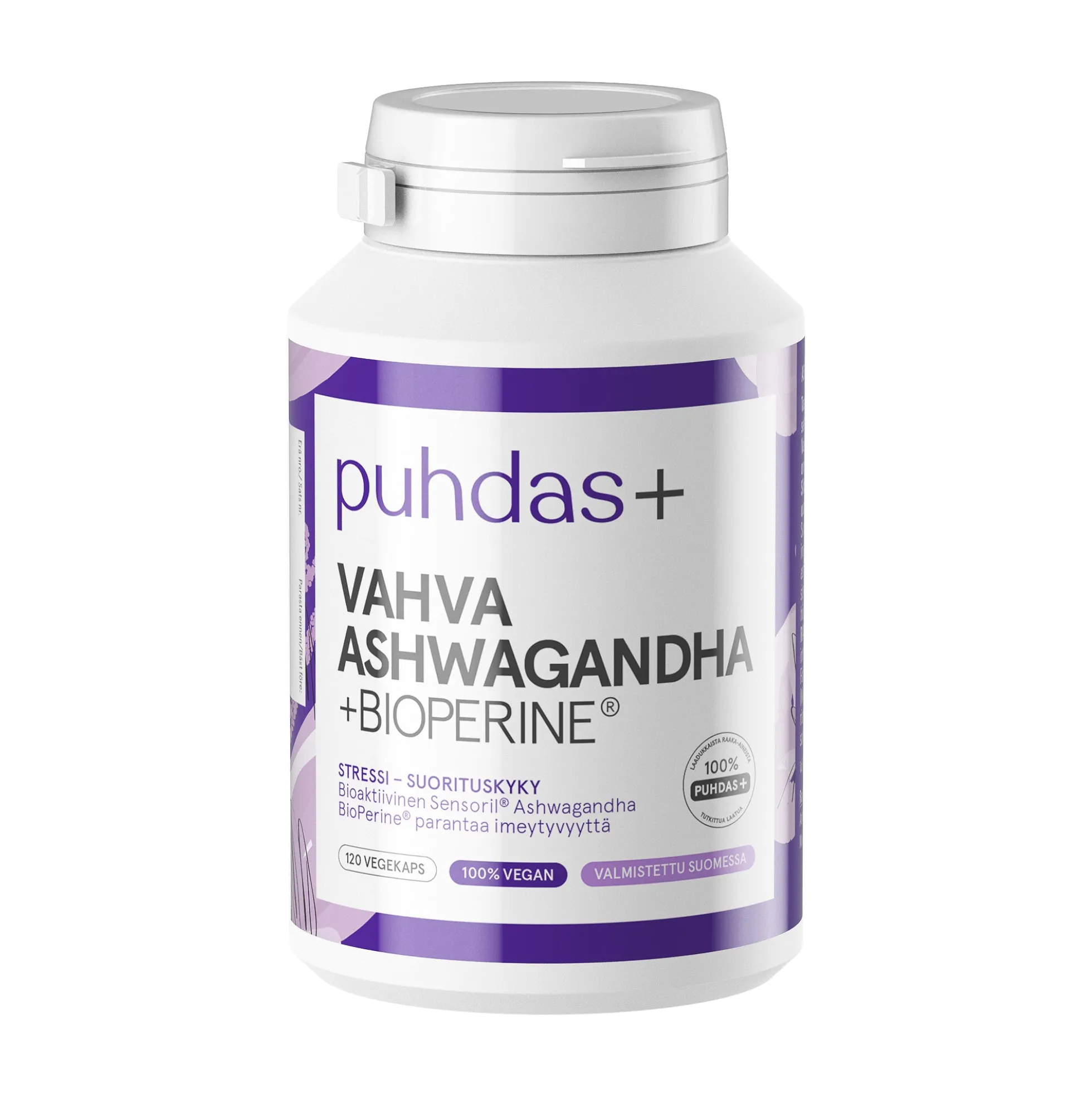 Puhdas+ Vahva Ashwagandha + Bioperine 60 kapselia
