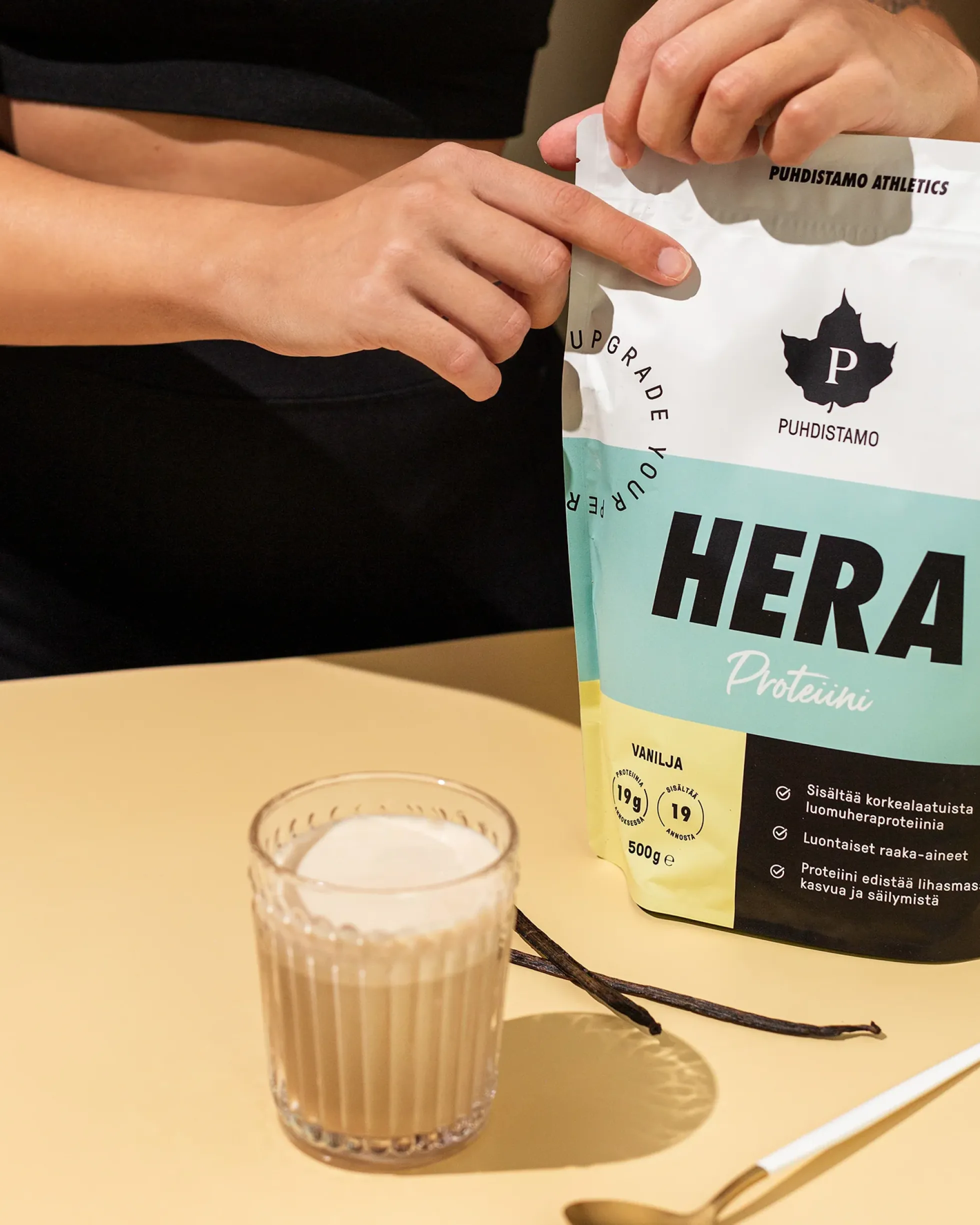 Puhdistamo Athletics Heraproteiini, Vanilja 500g