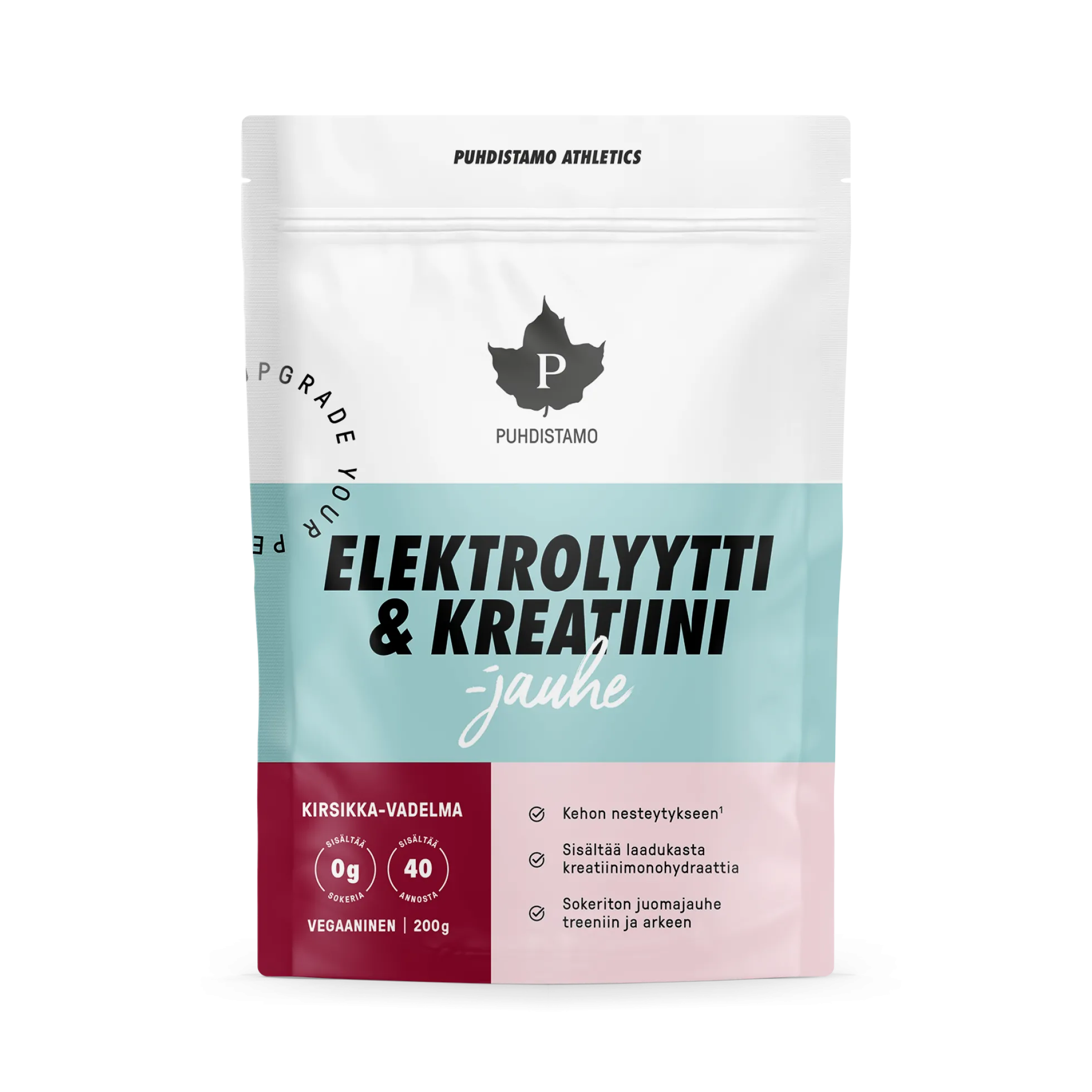 Puhdistamo Elektrolyytti & Kreatiini-jauhe Kirsikka-Vadelma 200 g