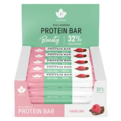 Puhdistamo Kollageeni Beauty proteiinipatukka, Vadelma 30 g 24 kpl