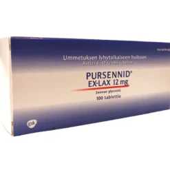 Pursennid Ex-Lax 12 mg tabletit ummetuksen hoitoon -eri kokoja
