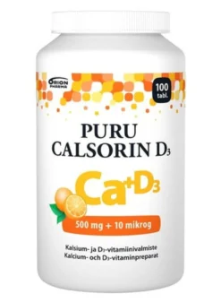 PURU CALSORIN D3 500 mg + 10 mikrog 100 purutablettia