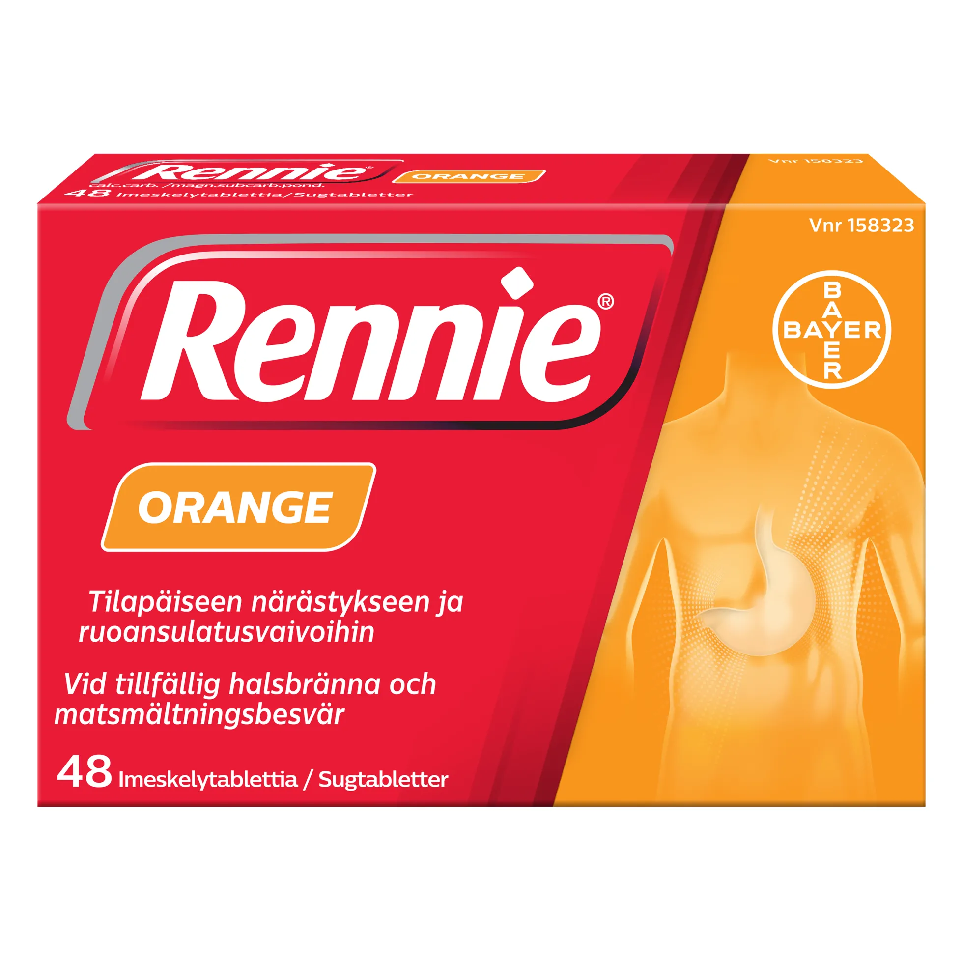 RENNIE ORANGE 48 imeskelytablettia