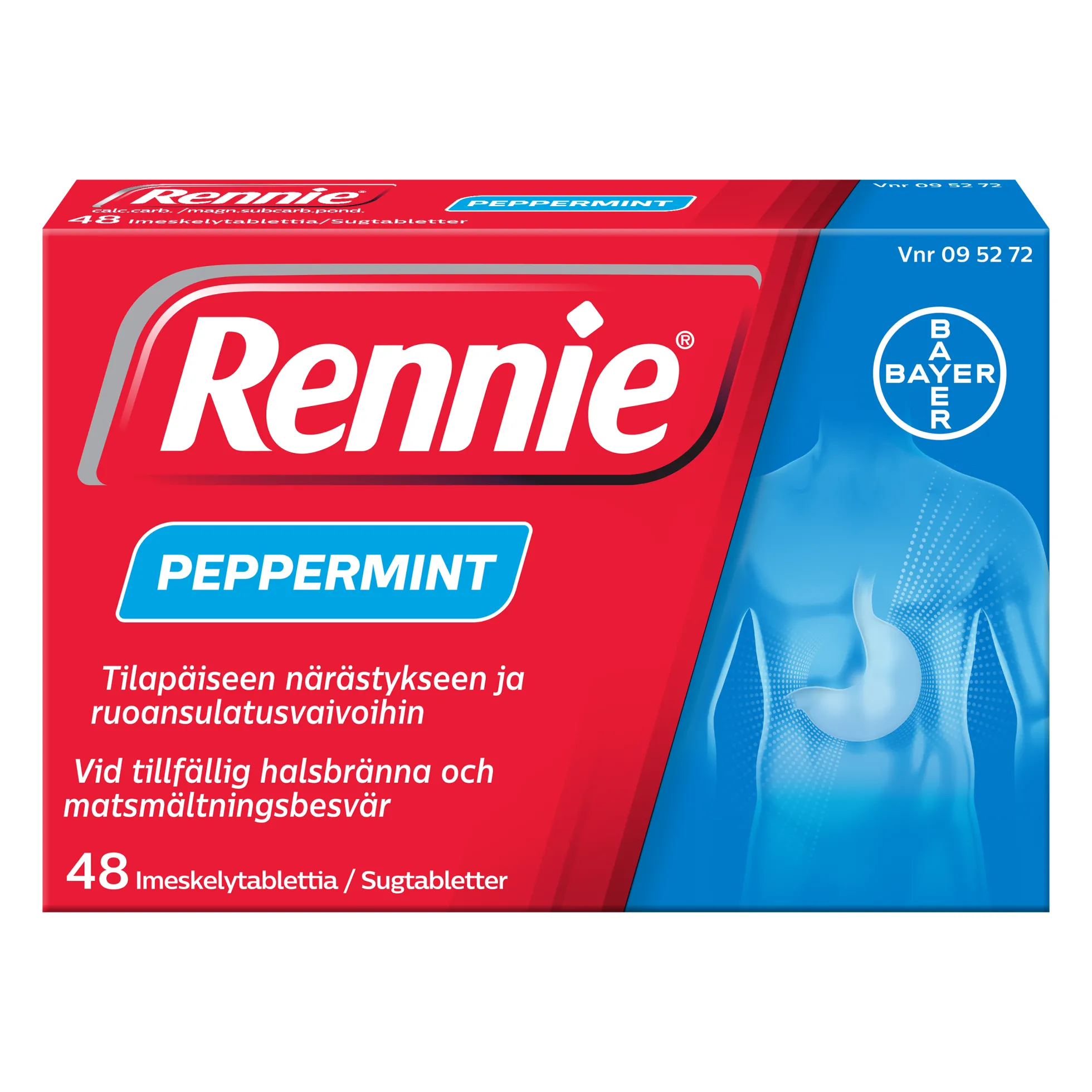 RENNIE PEPPERMINT imeskelytabletit -eri kokoja