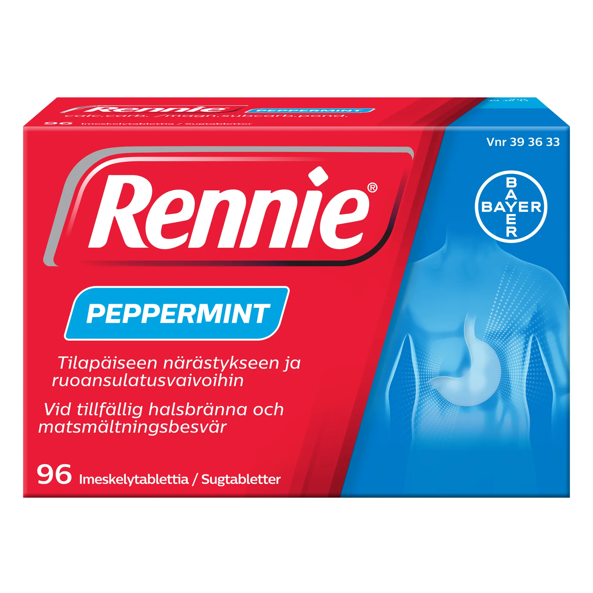 RENNIE PEPPERMINT imeskelytabletit -eri kokoja