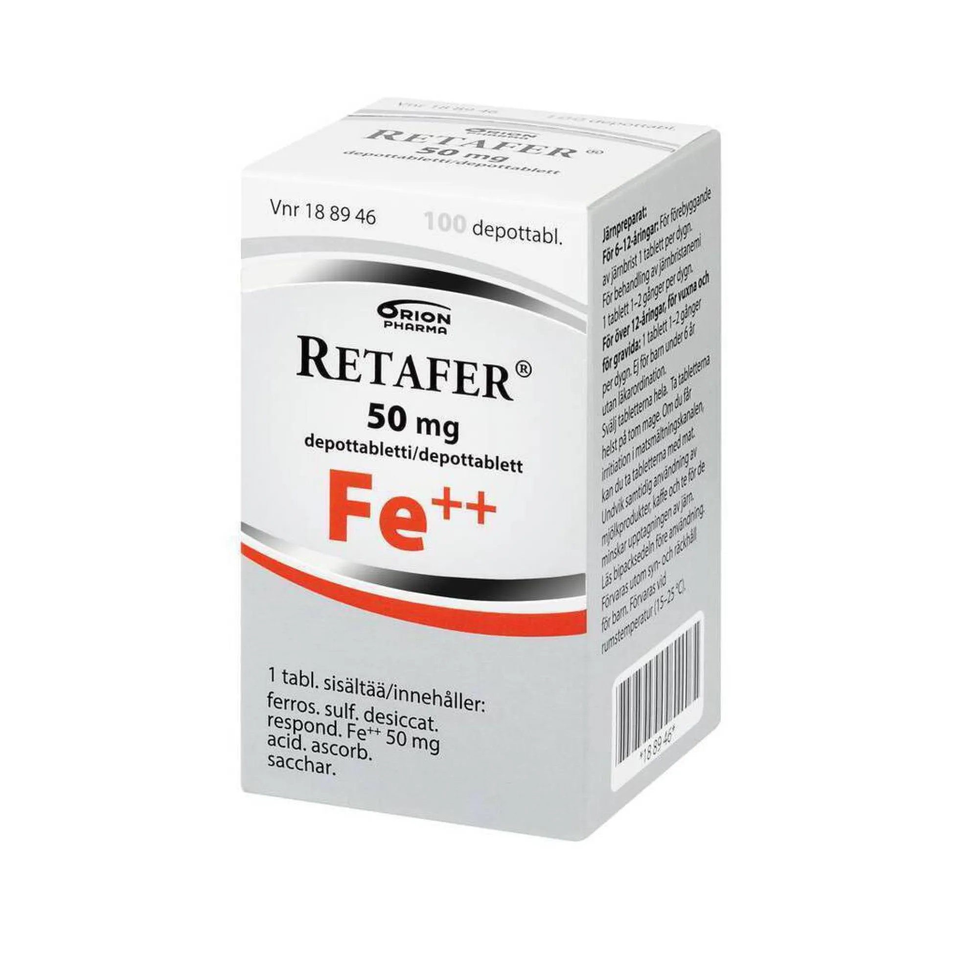 RETAFER 50 mg rautalääke 100 depottablettia