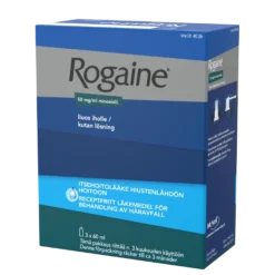 Rogaine 50 mg/ml lääke hiustenlähdön hoitoon - eri kokoja