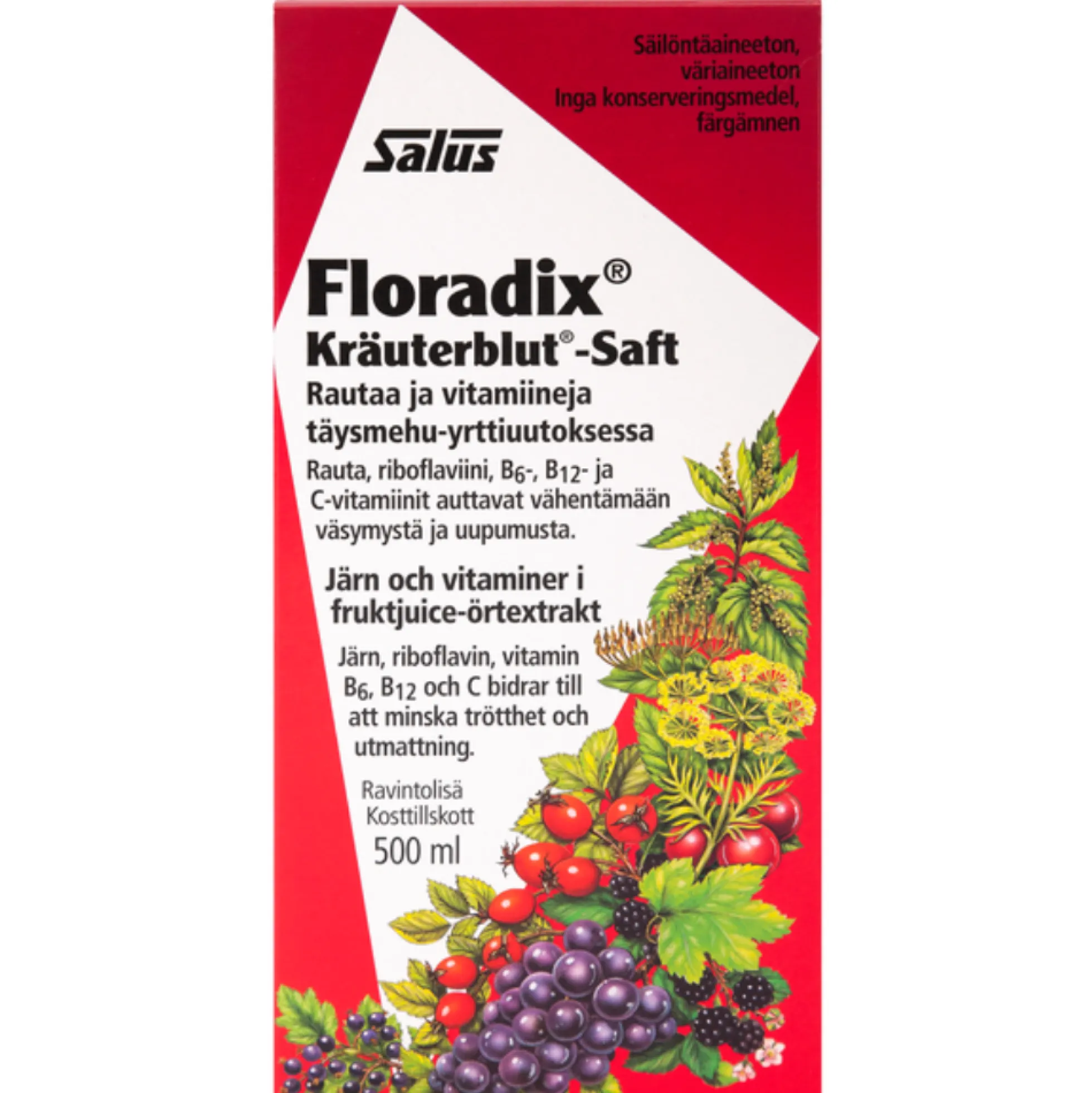 Salus Floradix rautapitoinen vitamiini-mehuvalmiste