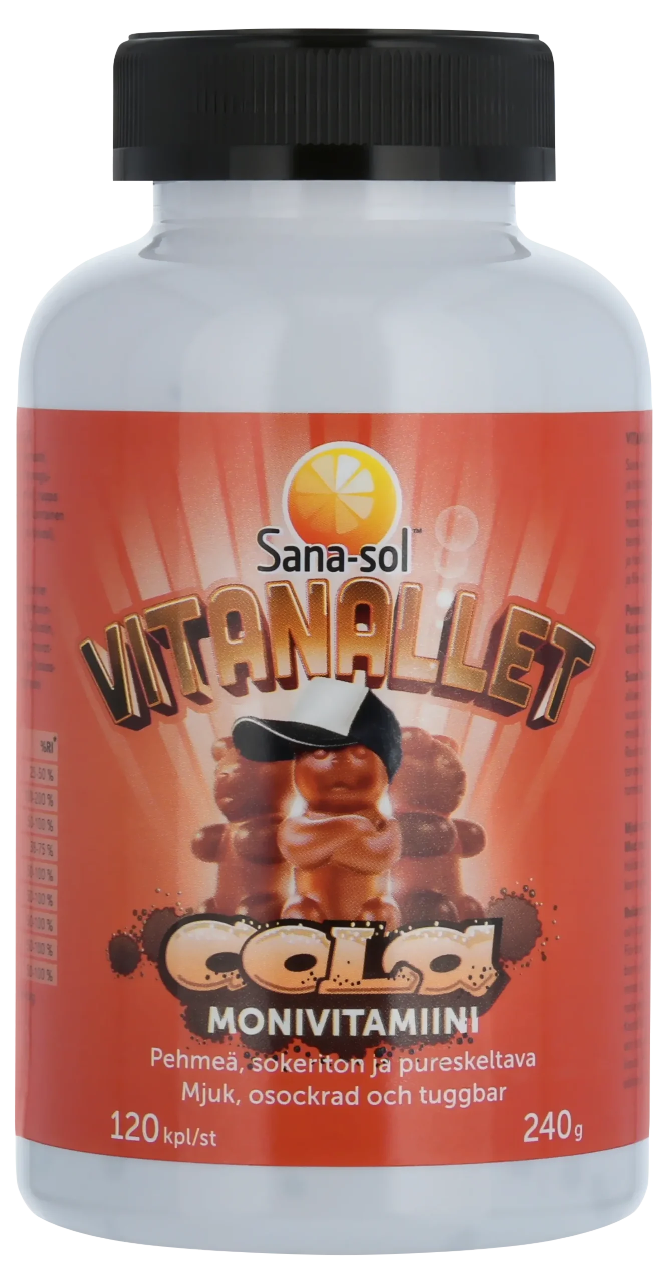 Sana-Sol Vitanallet Cola monivitamiinivalmiste 120 kpl