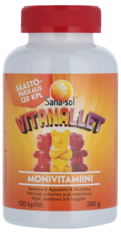 Sana-sol Vitanallet monivitamiini 120 purutablettia