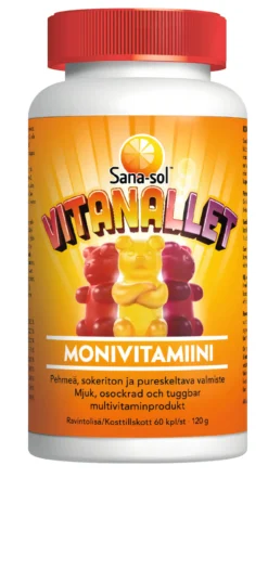 Sana-sol Vitanallet monivitamiini 60 purutablettia