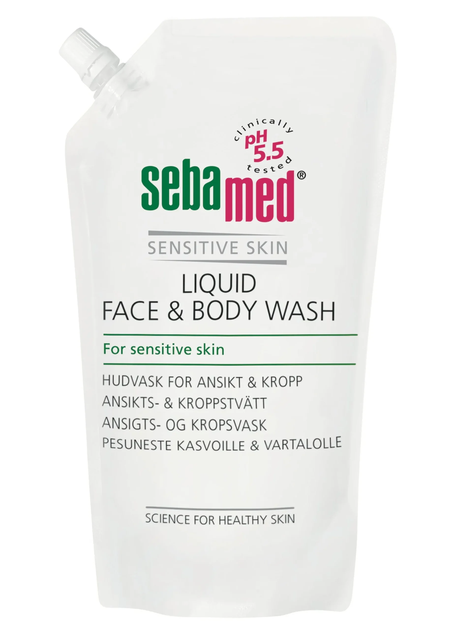 SEBAMED LIQUID FACE & BODY WASH 1000 ml täyttöpussi