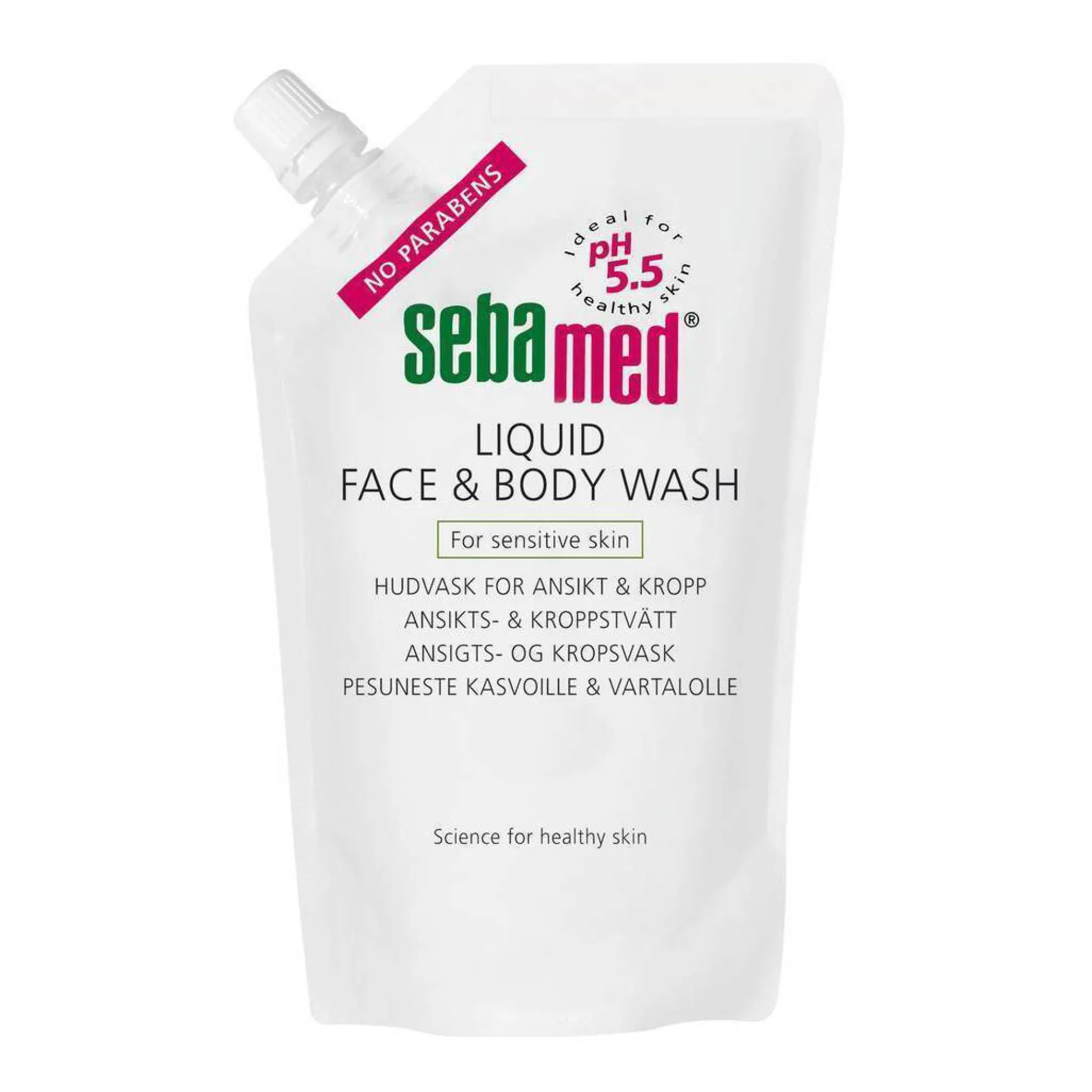 SEBAMED LIQUID FACE & BODY WASH 1000 ml täyttöpussi