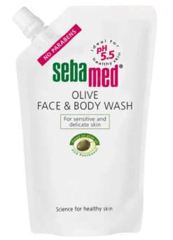 SEBAMED OLIVE FACE & BODY WASH -pesuneste 1000 ml täyttöpussi