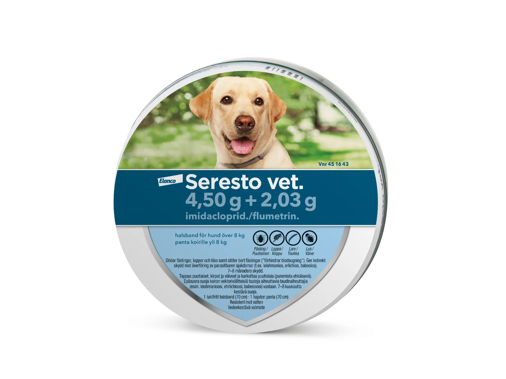 SERESTO VET KOIRILLE YLI 8 KG - 4,5+2,03 g