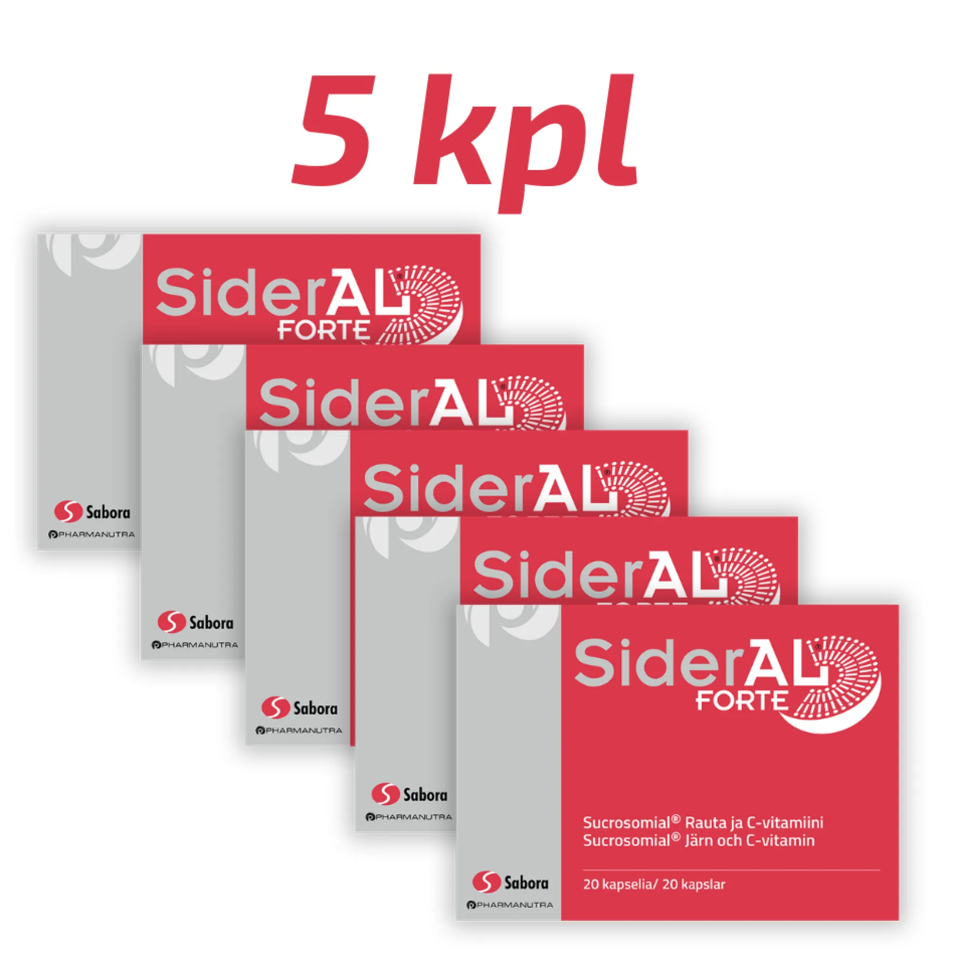 SiderAL Forte 30mg säästöpakkaus 5 x 20 kaps.