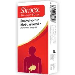 Simex 80 mg purutabl simeticon - ilmavaivojen hoitoon
