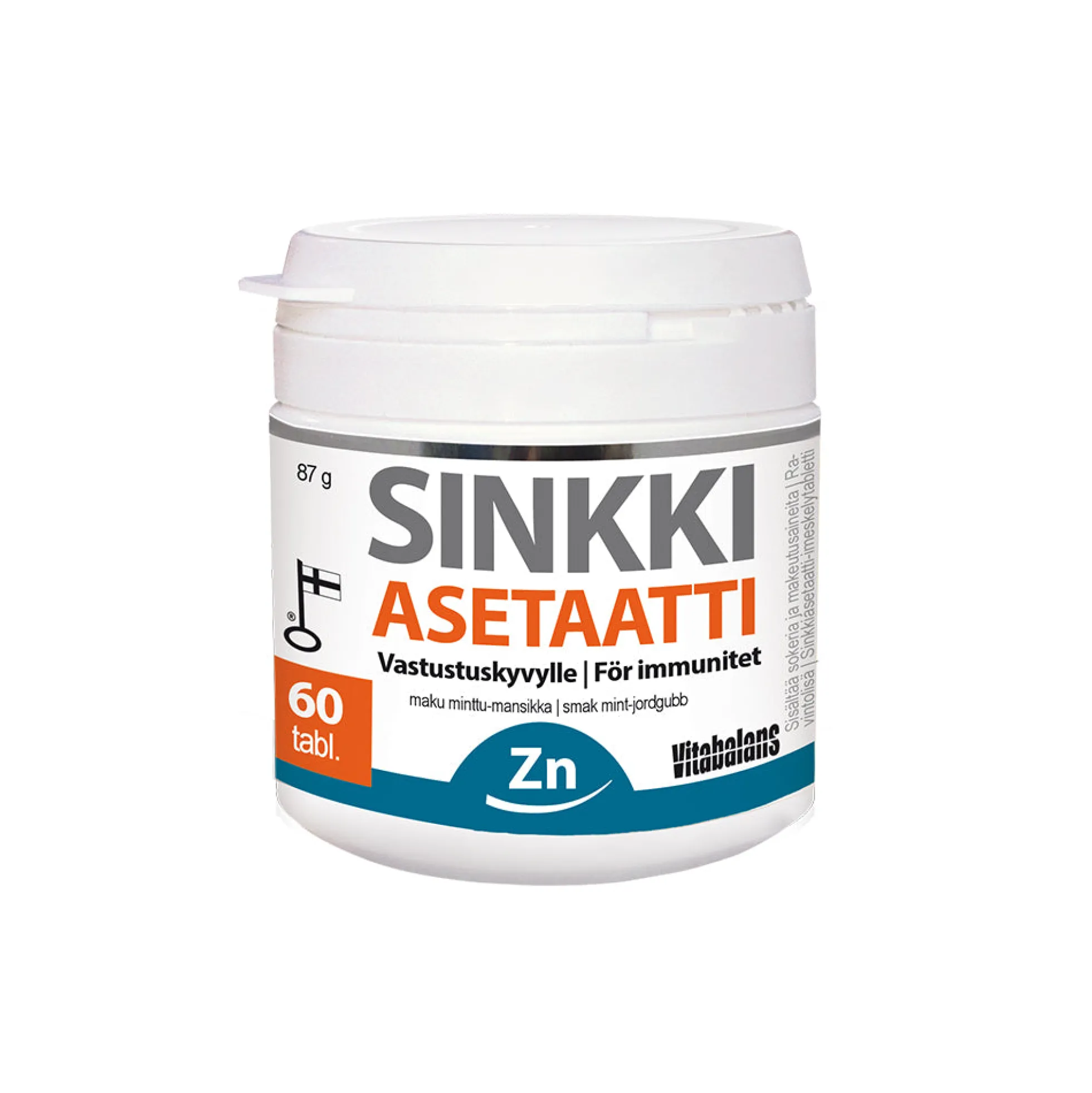 Sinkki-Asetaatti Minttu-mansikka 60 tabl.