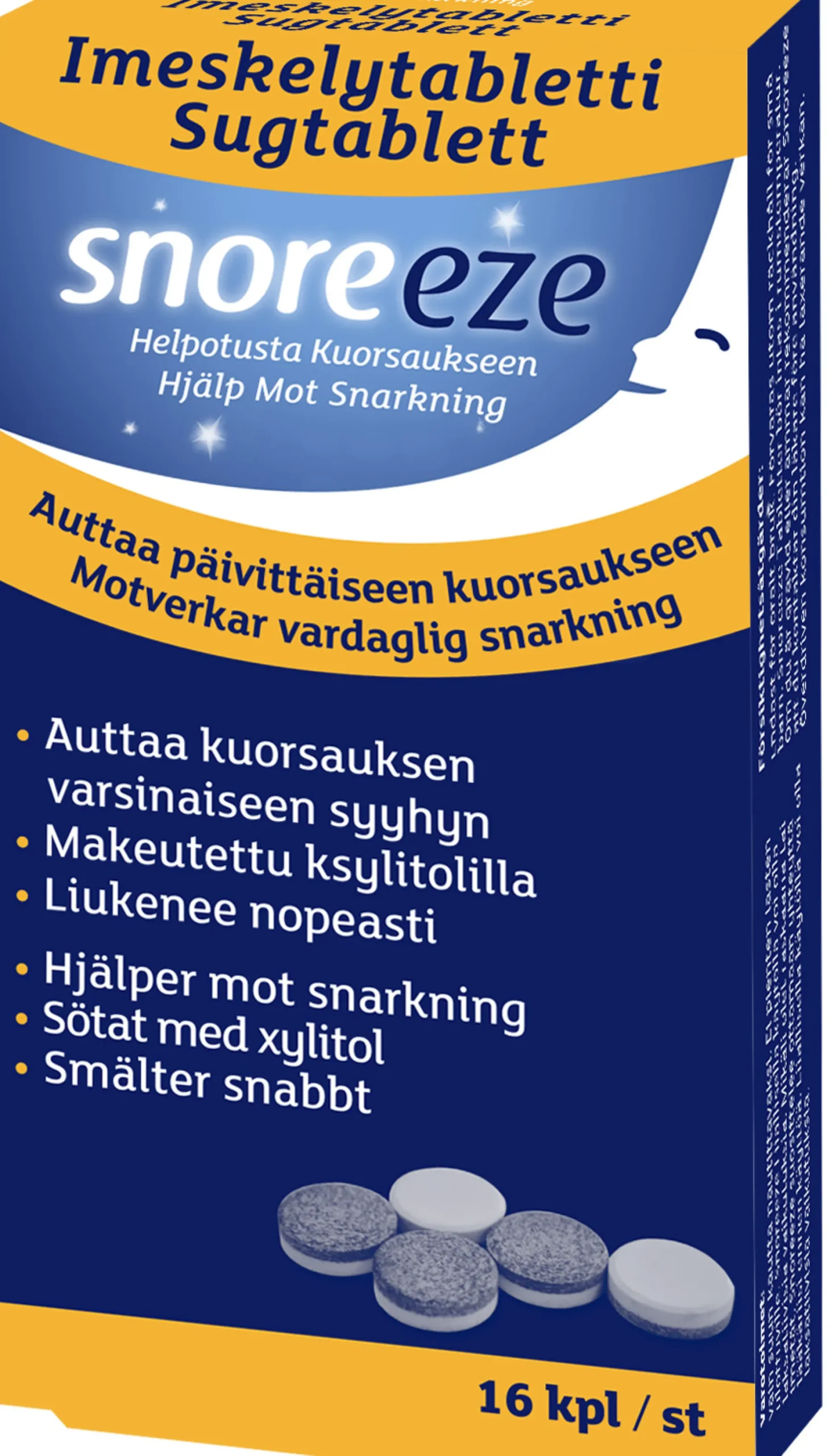 Snoreeze imeskelytabletti
