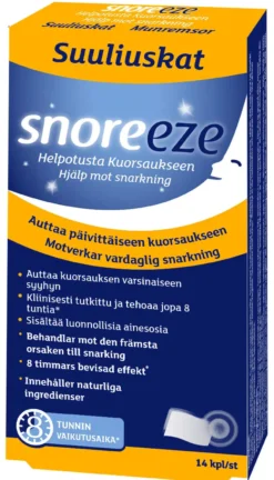 Snoreeze Oral Strips -suussa sulavat liuskat kuorsaukseen