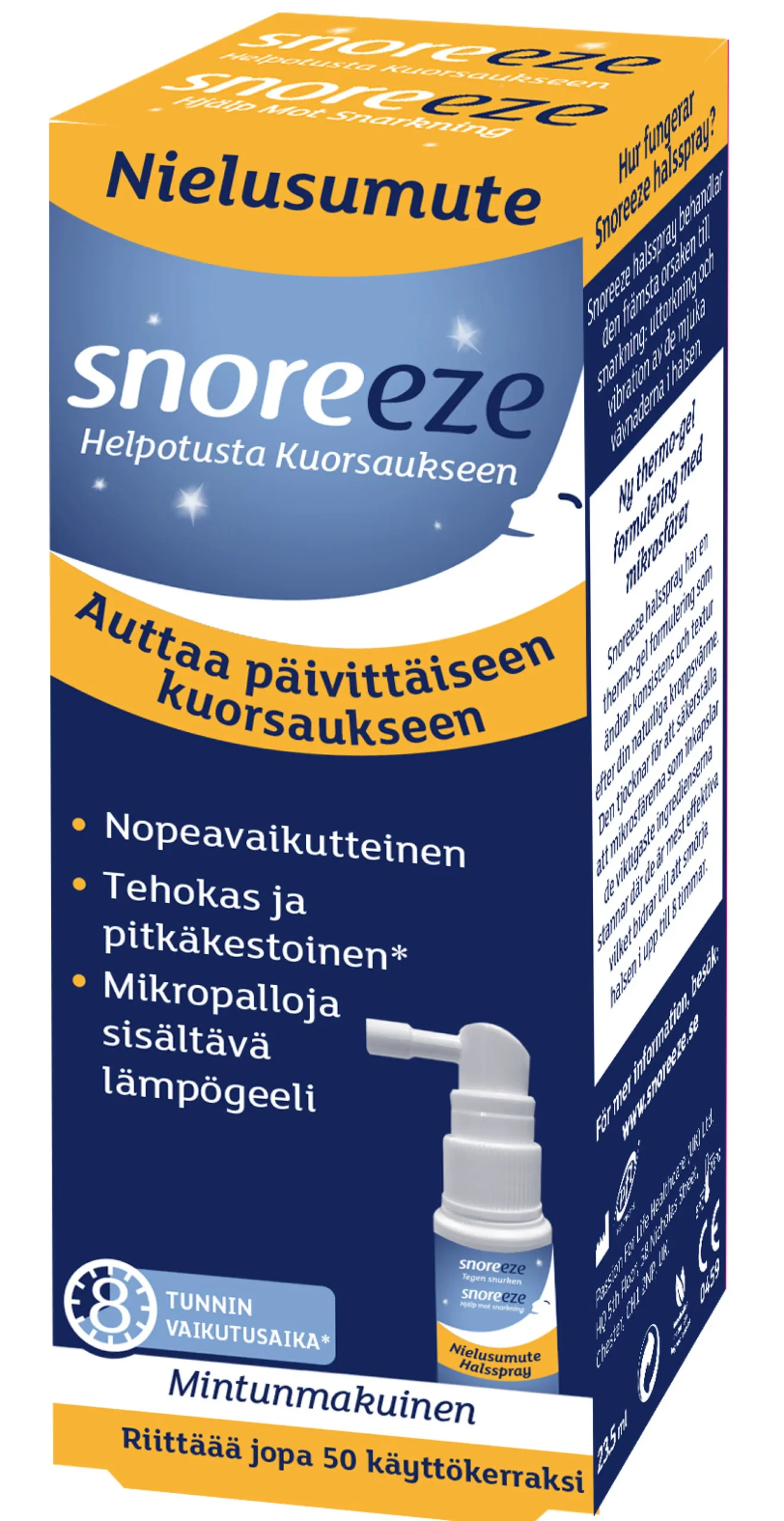Snoreeze Throat Spray -nielusumute kuorsaukseen