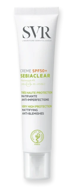 SVR Sebiaclear Creme SPF50+ hoitovoide epäpuhtaalle iholle