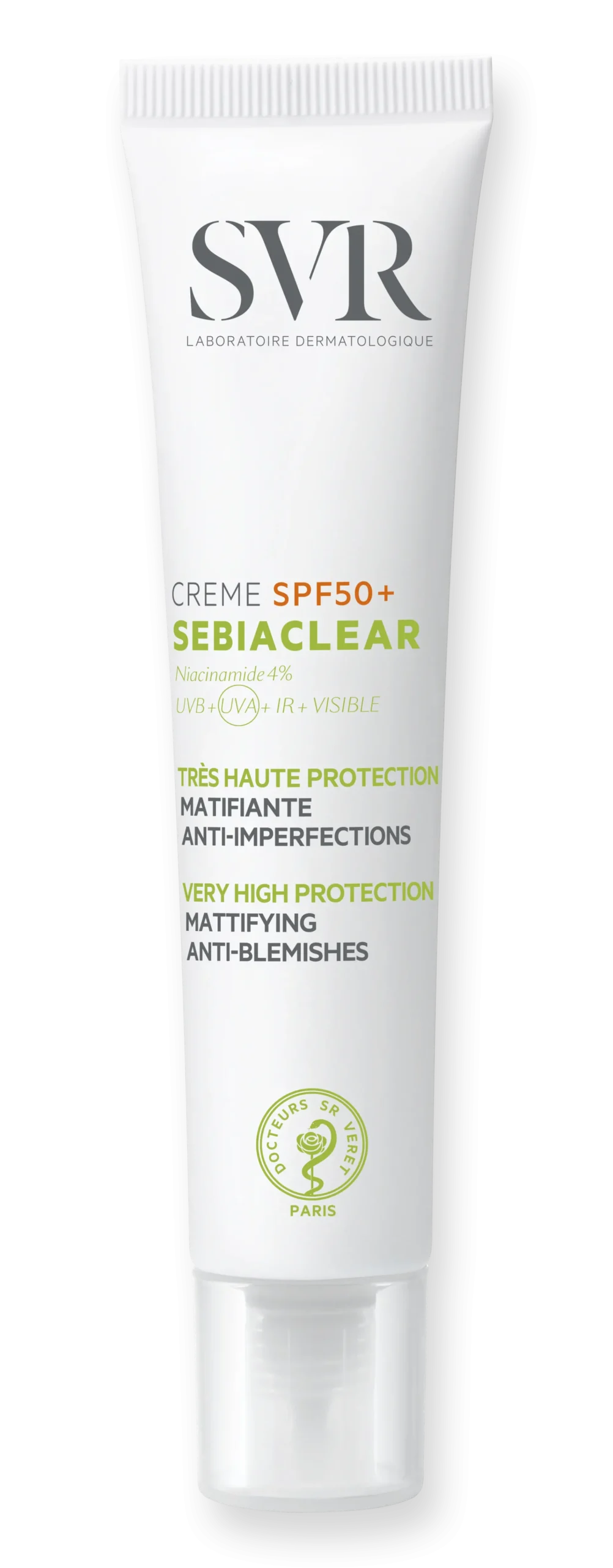 SVR Sebiaclear Creme SPF50+ hoitovoide epäpuhtaalle iholle