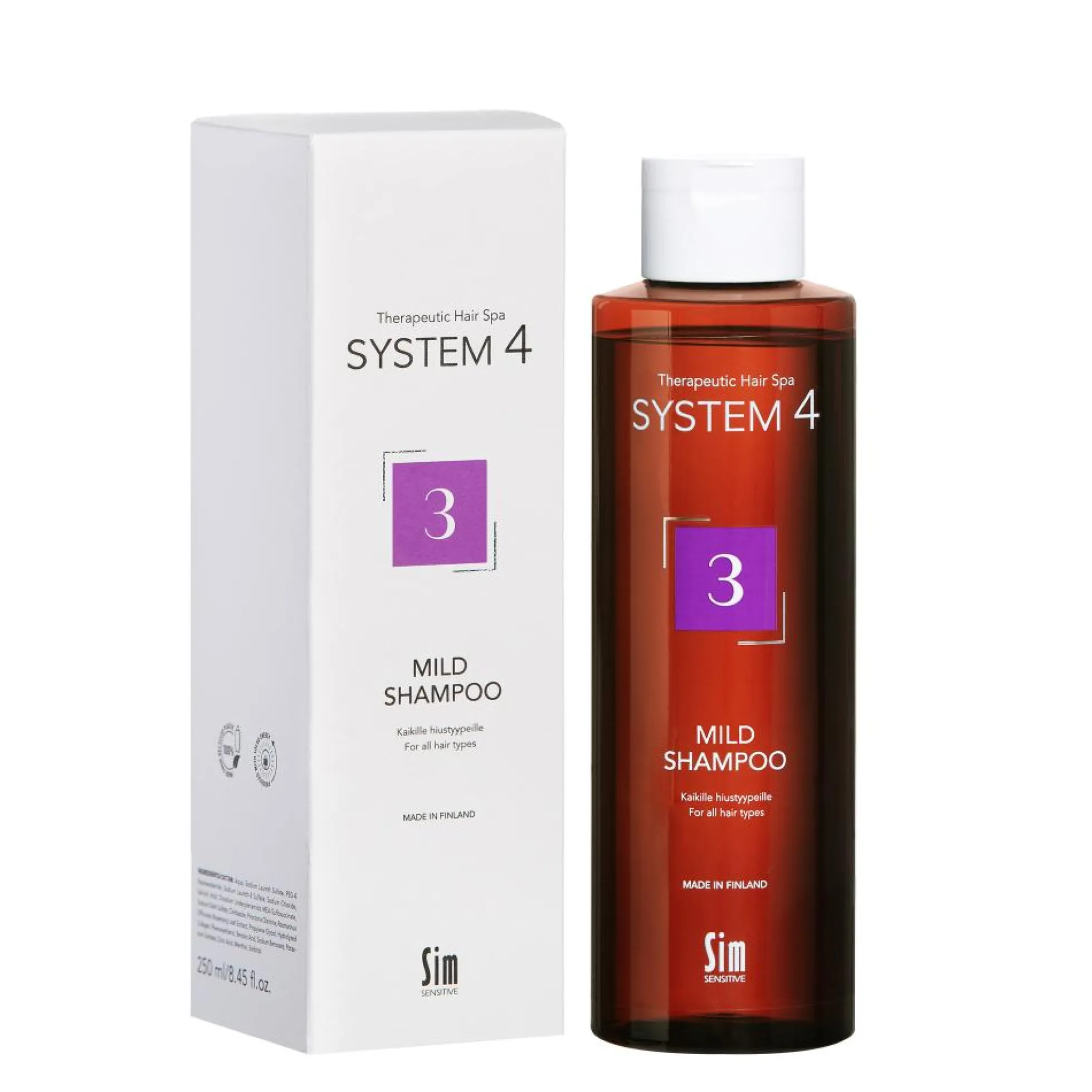 SYSTEM4 3 Mild Shampoo / ylläpito hiuspohjan hyvinvointiin 250ml
