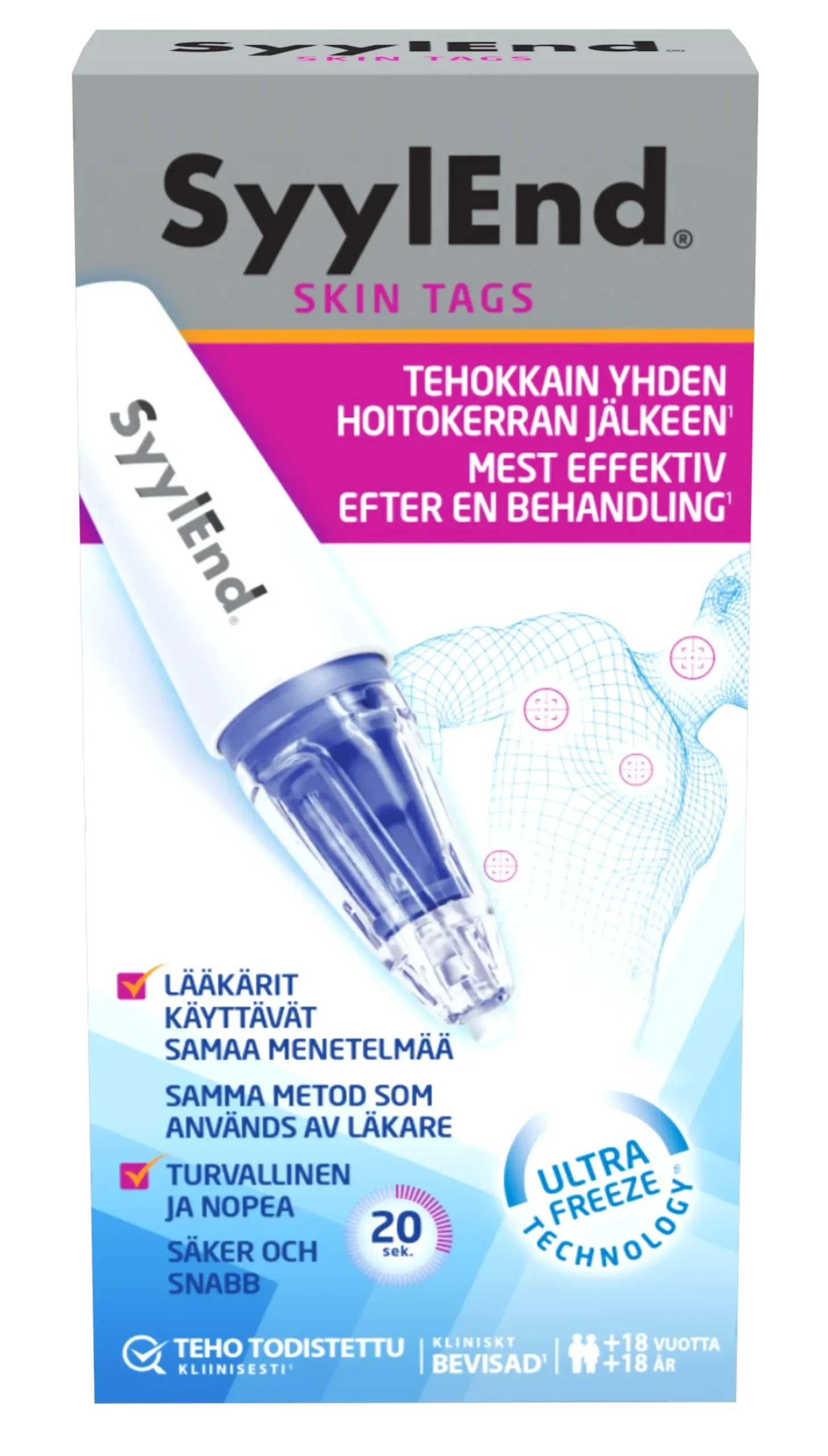 SyylEnd Skin tags jäädytyshoito varsiluomien poistoon