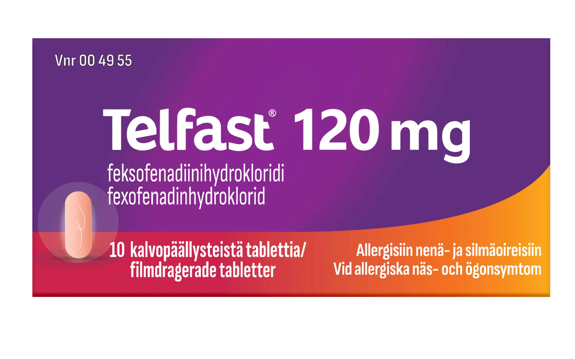 Telfast 120 mg tabletti -eri kokoja