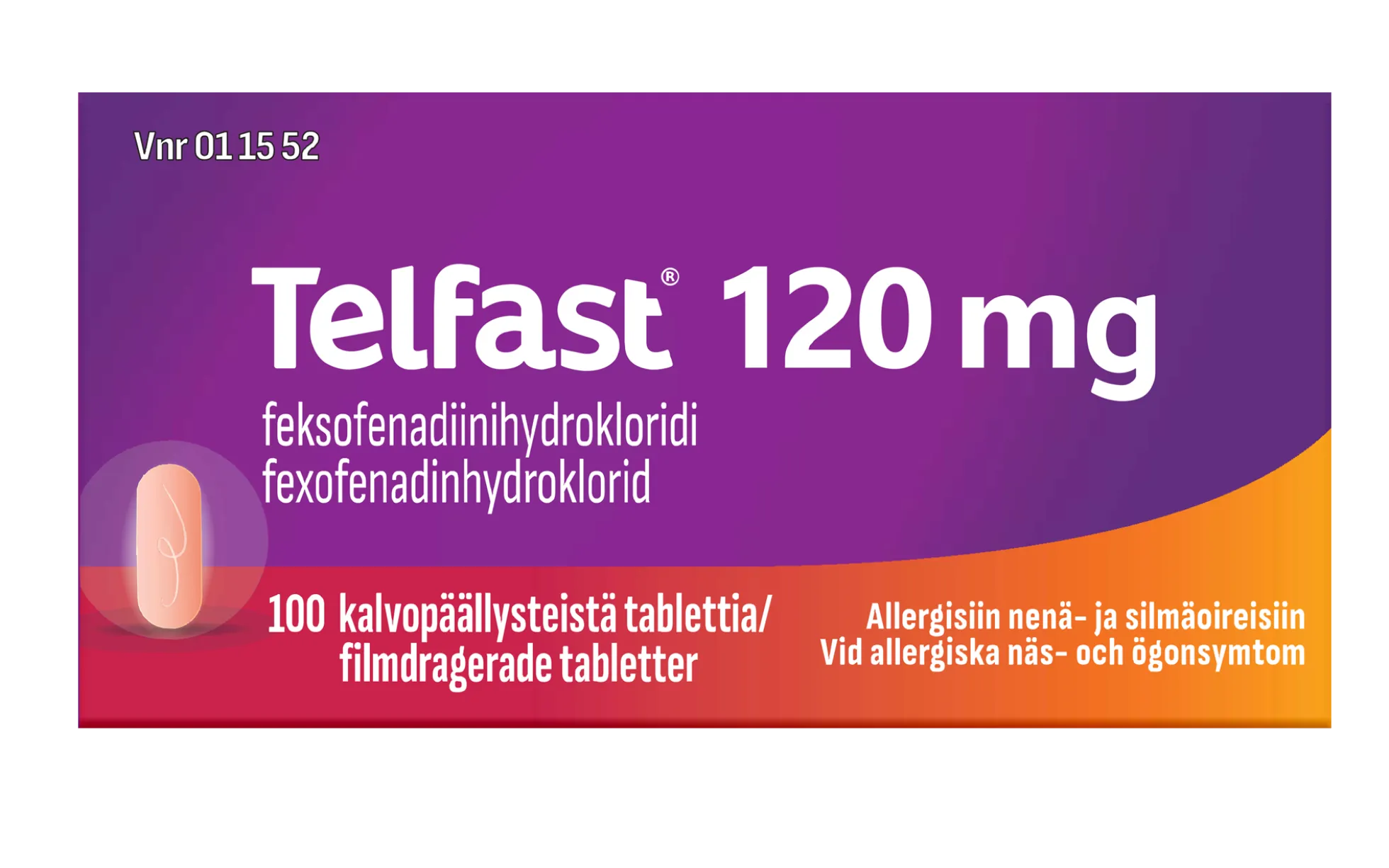 Telfast 120 mg tabletti -eri kokoja